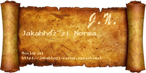 Jakabházi Norma névjegykártya